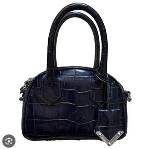 The Kooples Irina Black Croc-Embossed Handbag
